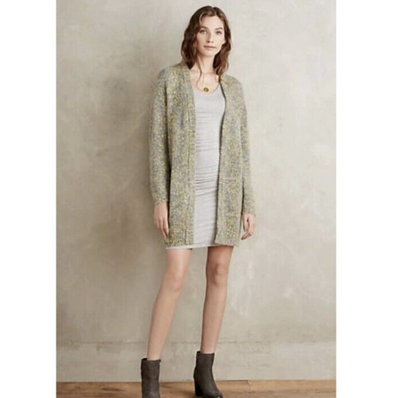 Anthropologie Samsoe and Samsoe Jeanie Long Wool Alpaca Cardigan Marled Medium - Picture 1 of 8